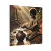 Serene Matte Canvas Print Child with Pottery