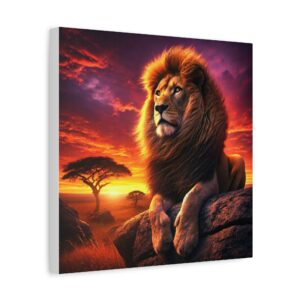 Majestic Lion Sunset Canvas Print