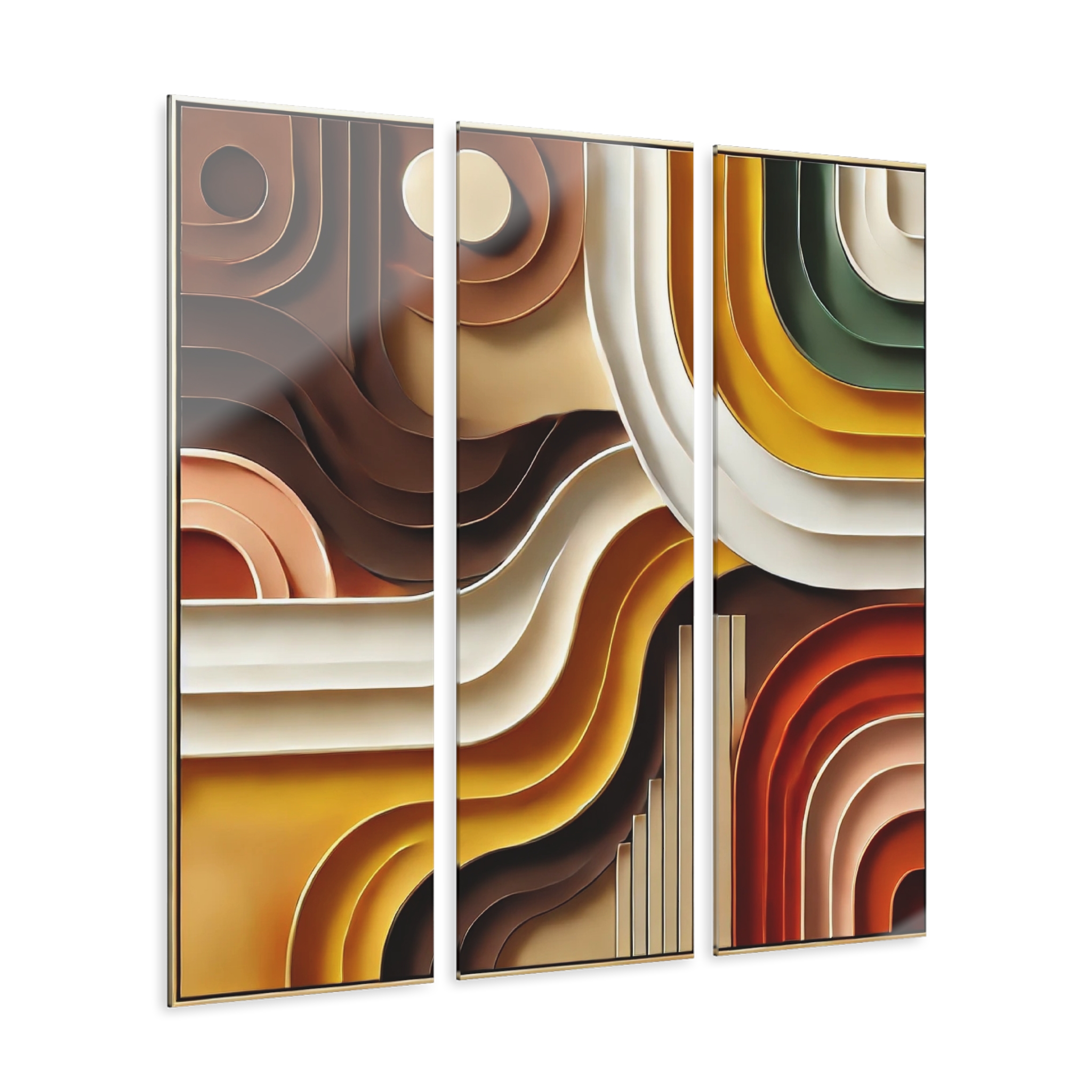 Modern Abstract Acrylic Triptych Wall Art Vibrant Geometric Decor