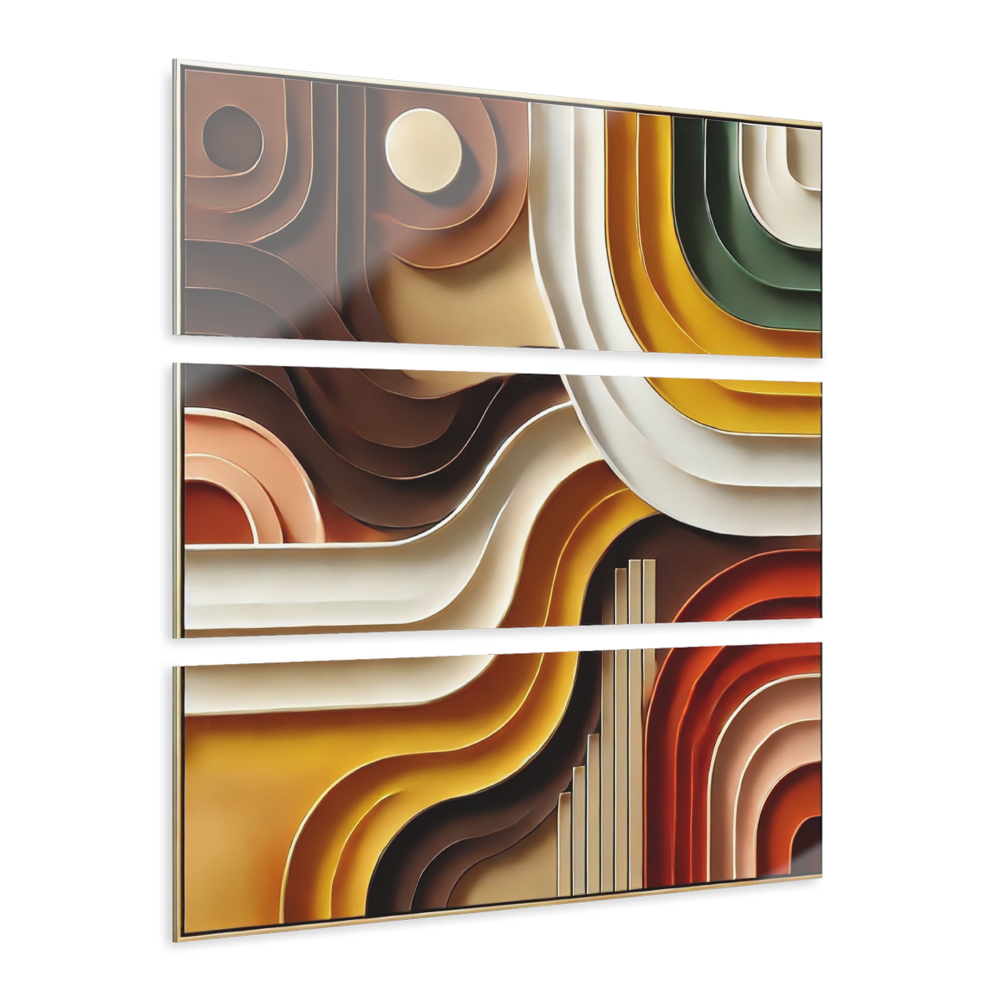 Modern Abstract Acrylic Triptych Wall Art Vibrant Geometric Decor
