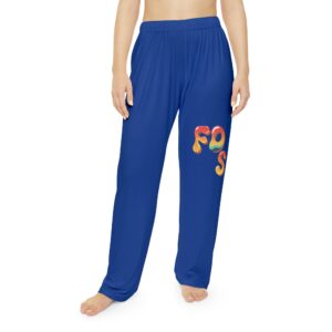 Comfy Blue Women's Pajama Pants with Colorful Design