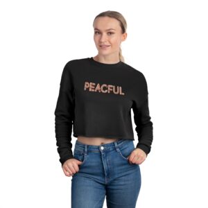 Peaceful Women's Cropped Sweatshirt - Stylish & Comfy Apparel for Relaxation
