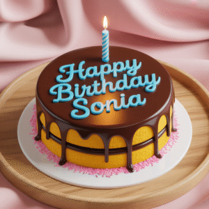 Personalized Happy Birthday Sonia - Digital Cake Art