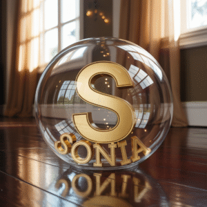 Personalized Name in Elegant Glass Sphere – Digital Artwork (Glass, Gold, or Silver)